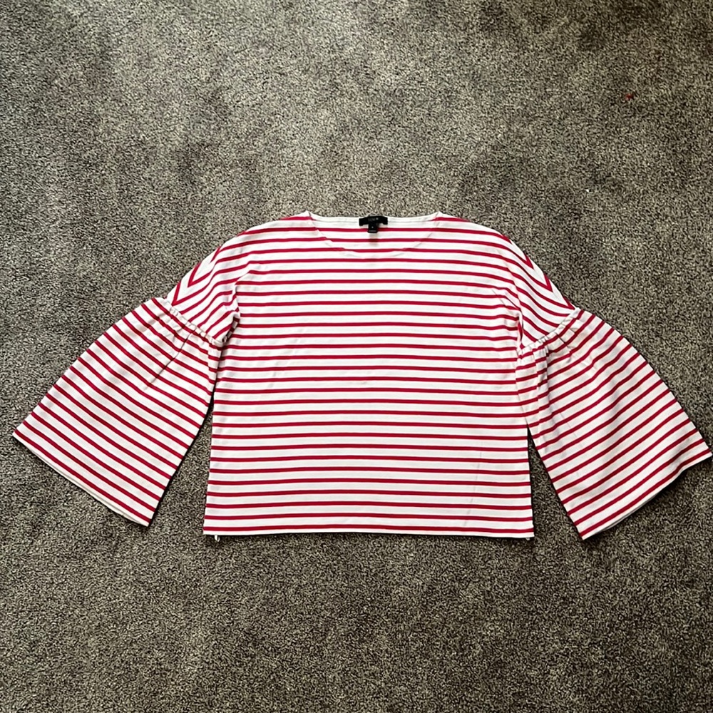 JCrew striped top with bell sleeve